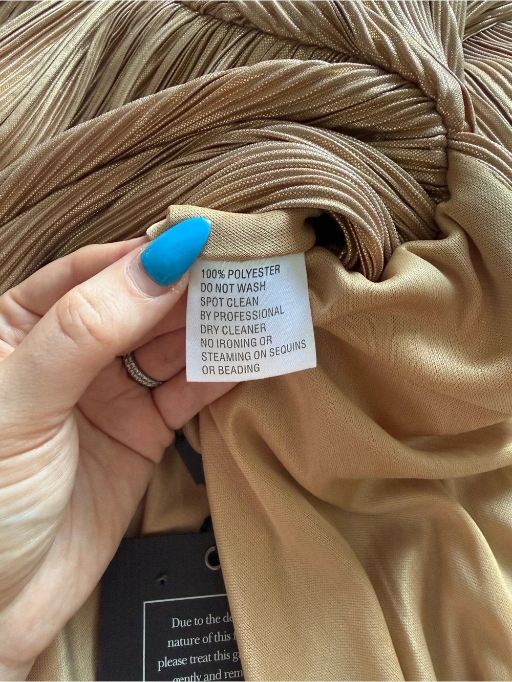NWT - Ieena for Mac Duggal - Gold Metallic Ruched A Line Gown